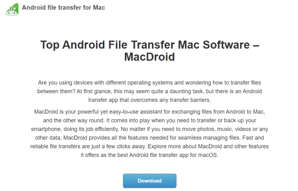 Simplify Android Easily  Android File Transfer for Mac |  MacDroid M3 Simplified